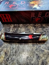 Rough Rider Red Fox Trapper – Black & Red Micarta – 440 Razor Sharp – NEW In Box