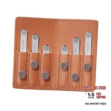 W rkin Stiffs Assorted Power Stays Magnet Collar Stay Travel Set Tan Leather