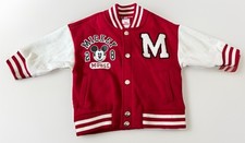 Rare Vintage DISNEY Mickey Mouse Disney World Varsity Jacket Red Size 18 Months