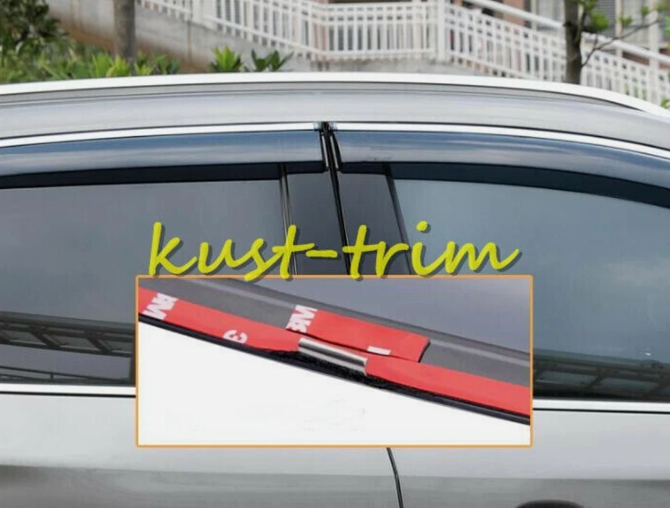 Car Window Visor Vent Shades Sun Rain Guard 4PCS Fit for 2016-2019 Lincoln MKZ - Image 3 of 4