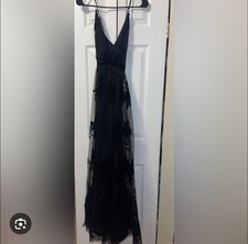 Windsor Morgan Flocked A-line Dress Medium Blk NEW With Tag