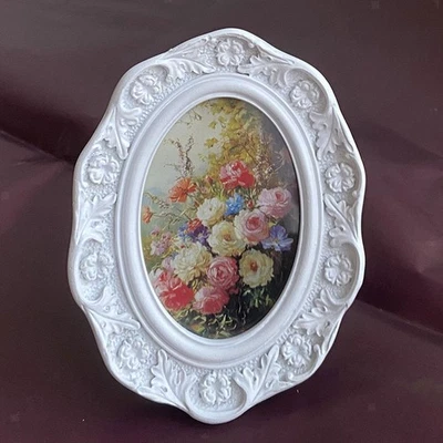 Présentoir de table blanc avec cadre photo aléatoire, boîte de rangement pour - Photo 1/4
