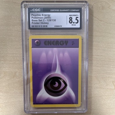 Pokémon TCG Psychic Energy 2000 Base Set 2 CGC 8.5 Error Printer Hickey
