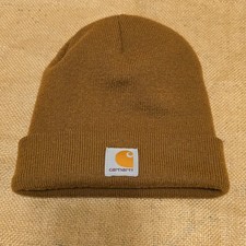 Carhartt Kids Acrylic Beanie Youth One Size Brown Cuffed Watch Hat Cap AH8905