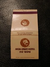 Vintage MGM Grand Hotel Casino Las Vegas Nevada Matchbook Cover