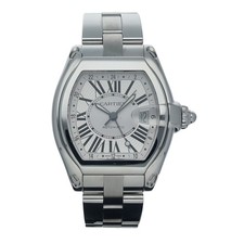 Cartier Roadster GMT XL 2722 Steel Silver Dial Swiss Automatic Men's Watch
