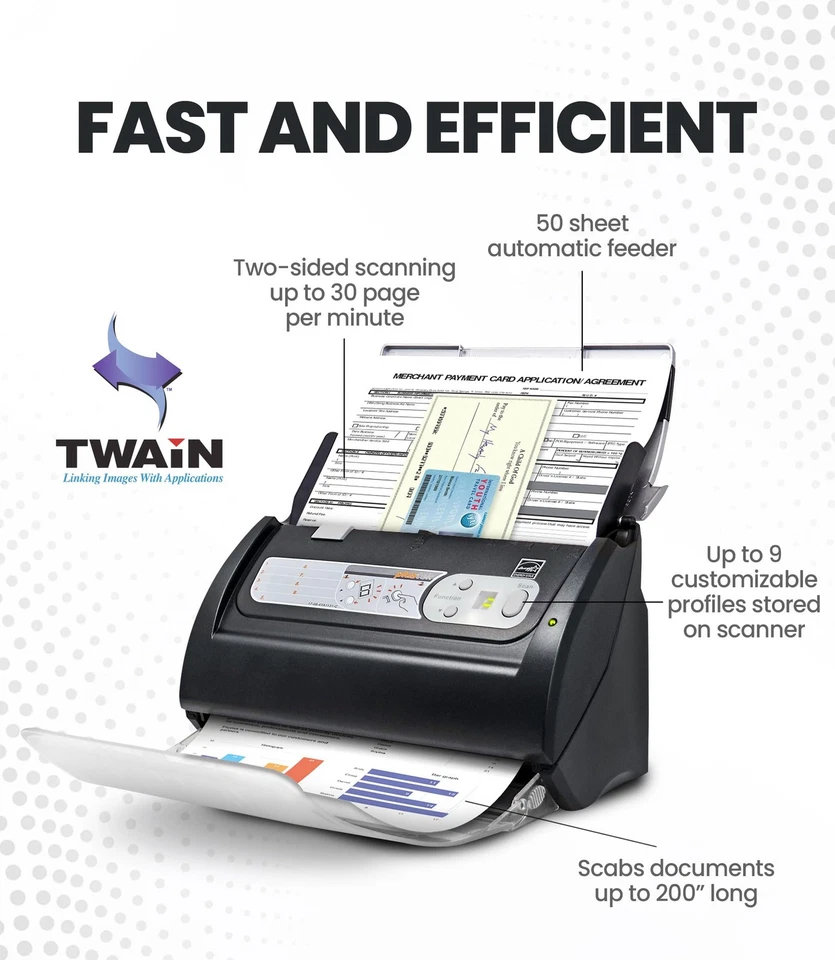 PS188 High Speed Double-Sided Color Document Scanner, with Automatic Document... - Image 2 of 4