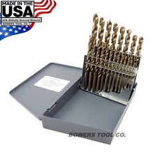 Norseman 21pc COBALT M42 Drill Bit Set Jobber Lengths 1/16-3/8 MADE IN USA D-21