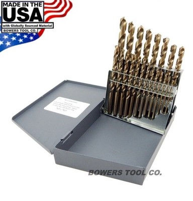 Norseman 21pc COBALT M42 Drill Bit Set Jobber Lengths 1/16-3/8 MADE IN USA D-21