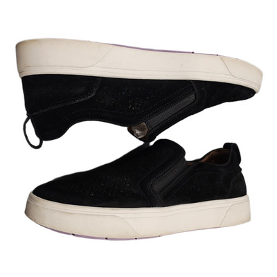 Vionic Kimmie Perf Sneakers Womens US 9 Black White Cutout Arch Support Slip On