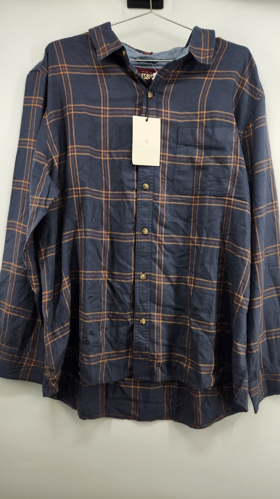 Alesbury Men's Indigo XL Short Essential Brushed Twill Shirt NWT Pockets