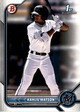 2022 BOWMAN PROSPECTS KAHLIL WATSON MIAMI MARLINS RC #BP-3 NM-MT