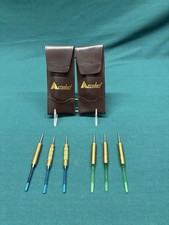 Vintage 2 Sets of Accudart Steel Tip Darts W/Original Leather Case No Flights