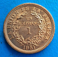 Bolivien Bolivia 1 Boliviano 1951 H KM 184 UNC!