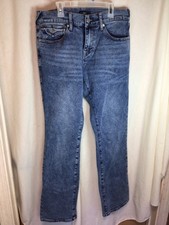 True Religion Jeans Womens Size 30 Billy Bootcut Blue Denim Flap Pocket EUC