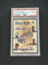2013 Sp Authentic Sign Of The Times Quad Olajuwon Malone Robinson Thomas PSA 8