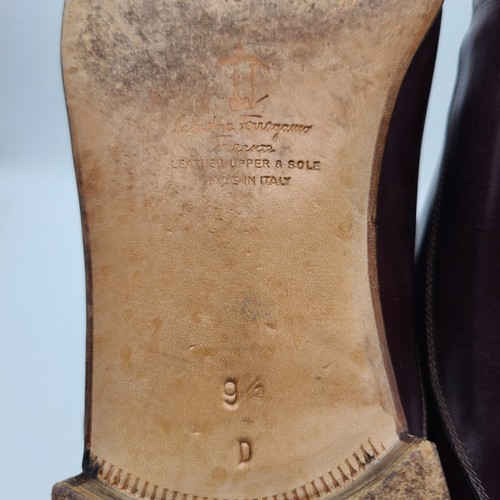 Vintage Salvatore Ferragamo Studio Italy Burgundy Wingtip Oxford Shoes Sz 9.5D - Picture 8 of 9