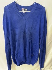 vintage Blue Fila pullover sweater 100 Cotton Size M