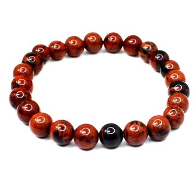 Runde Form Mahagoni Jaspis 88,00 kt dehnbar bestes Armband Perlen VK 74 AZ5