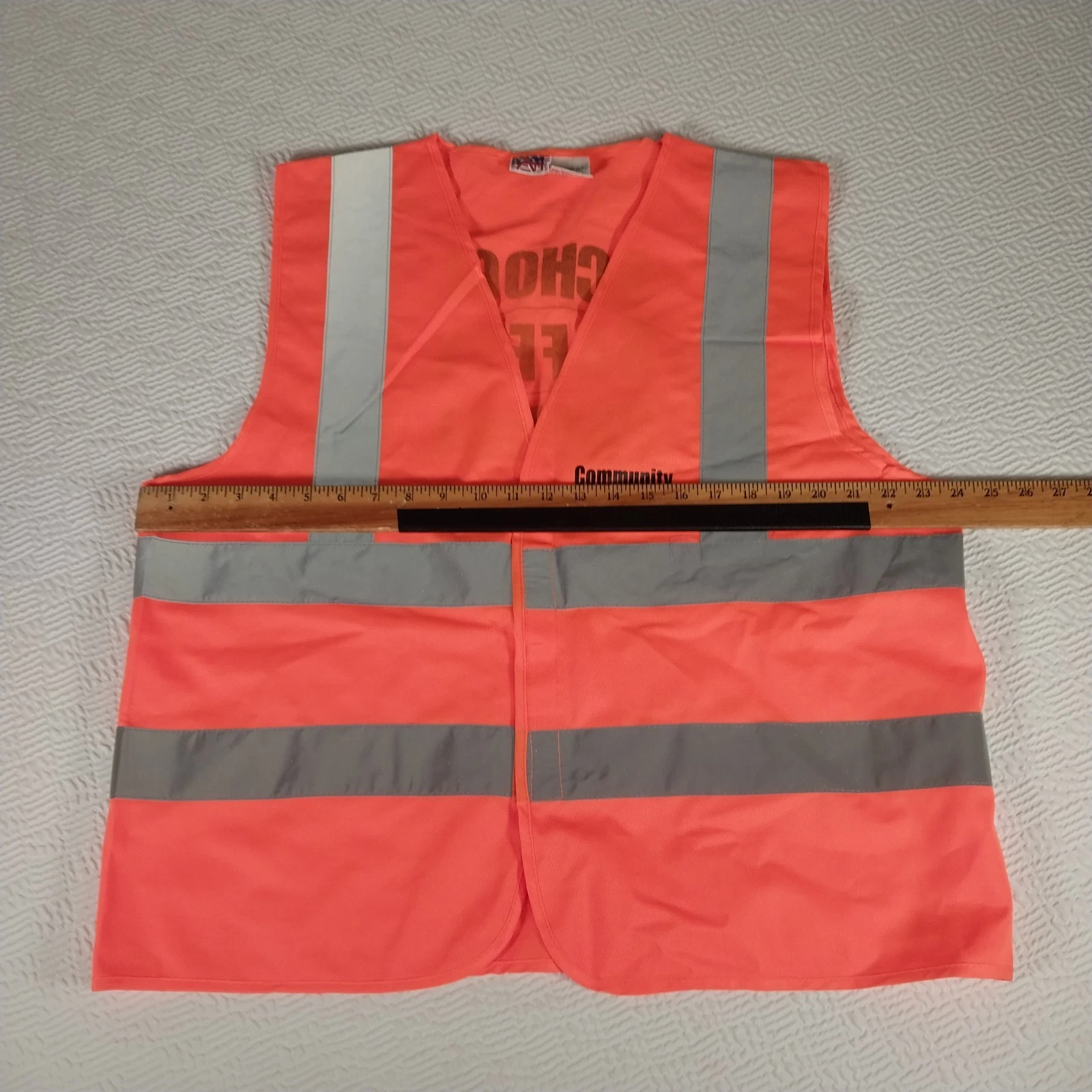 Orange Safety Vest w/ Reflective Strips XL Safety Gear High Visibility Costume image 16