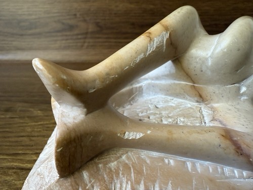 Abstract Art Marble Stone Sculpture Nude Intertwined Couple - Picture 9 of 11