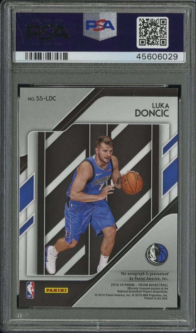 LUKA DONCIC 2018-19 PANINI PRIZM ROOKIE AUTOGRAPH RC AUTO PSA 10 Q5775 view 2