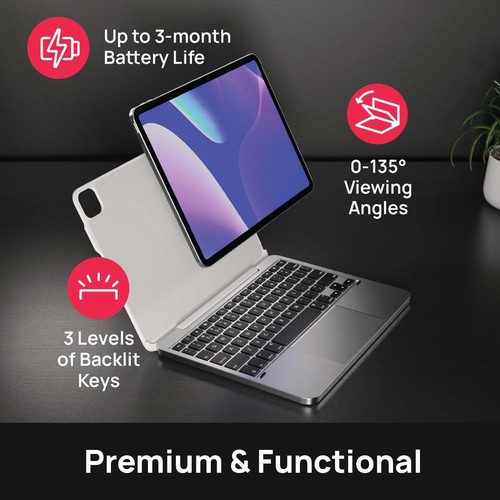 11 MAX+ Wireless Keyboard Case with Multi-Touch Trackpad for iPad Pro 11" & i... - Picture 5 of 7