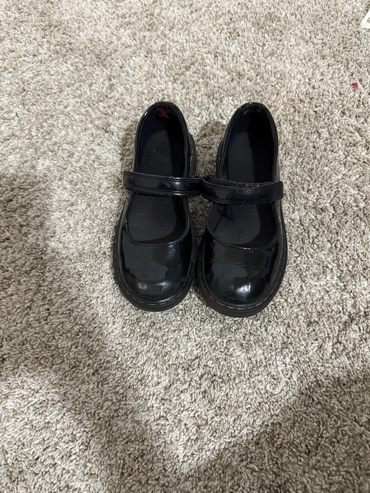 Zapatos Dr. Martens Niñas Talla 12 Maccy Mary Jane Negro Charol Punta Redonda Foto 3 de 4
