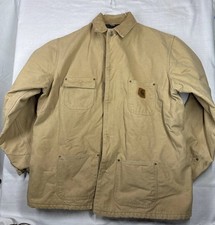 VINTAGE CARHARTT DETROIT JACKET J01 Brown Blanket Lined Size XL TALL MADE IN USA
