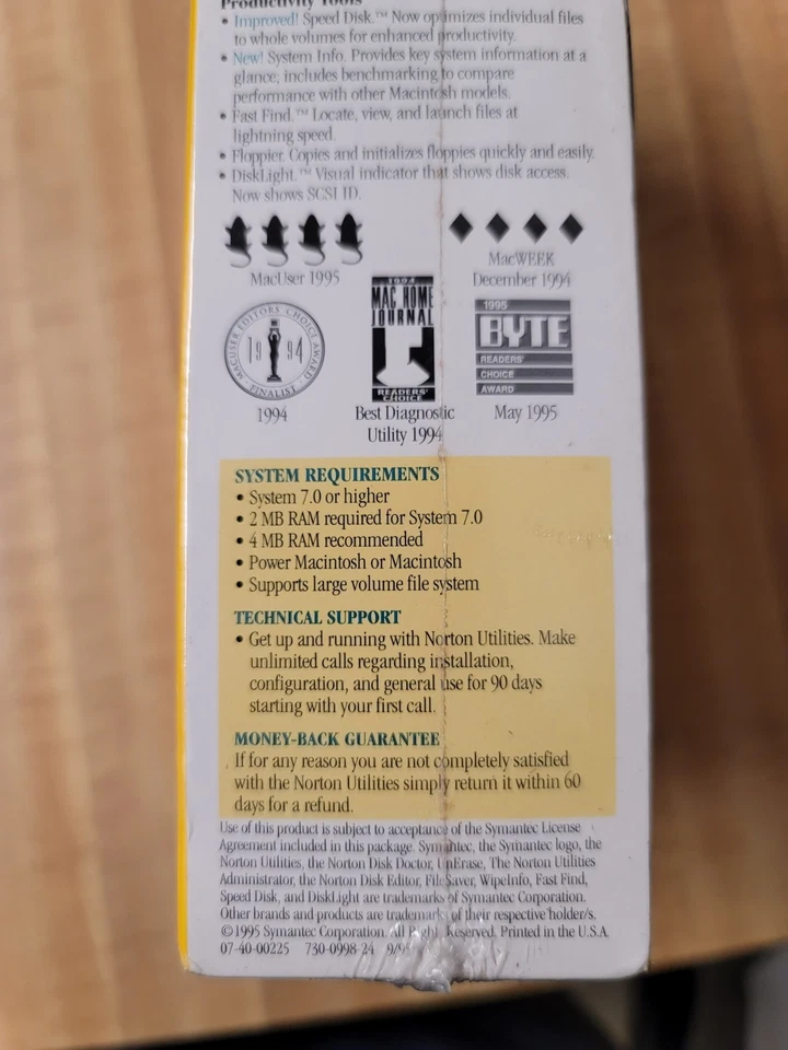 Symantec The Norton Utilities Floppy Disks Software Version 3.2 Macintosh 1995 - Image 4 of 4
