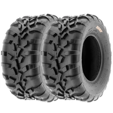 Pair of 2, 25x11-12 25x11x12 ATV UTV All Terrain AT 6 Ply Tires A010 by SunF
