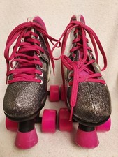 Circle Society Bling Adjustable Roller Skates,Youth 3-7 Silver Glitter Excellent