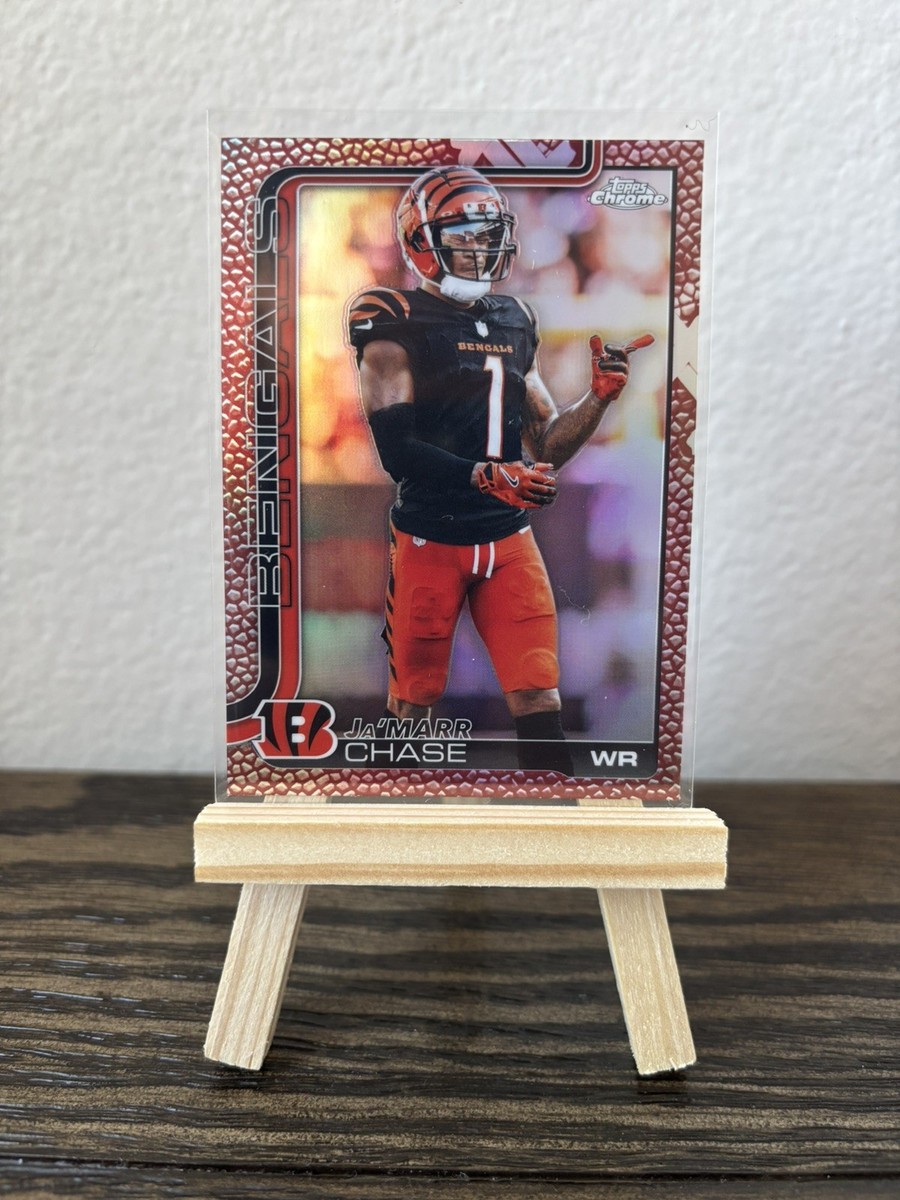 2025 Topps Chrome NFL Jamarr Chase Football Leather Refractor #58