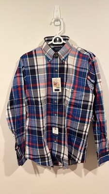 Gant Mens Medium Button Down Shirt Multicolor Plaid Cotton Poly Blend