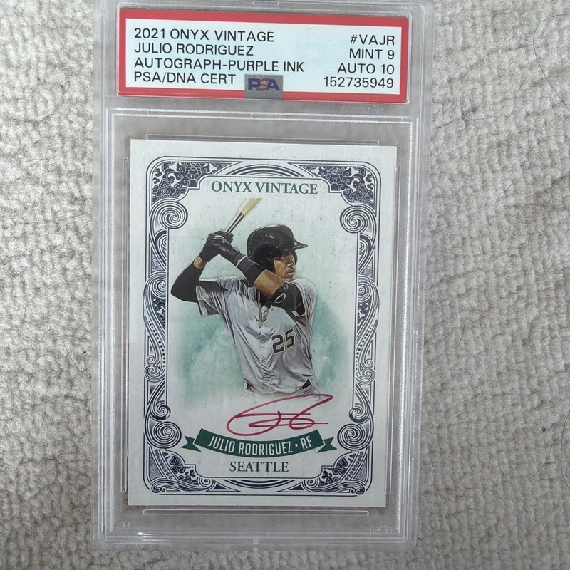 2021 Onyx Vintage Julio Rodriguez #VAJR Purple Ink Autographs