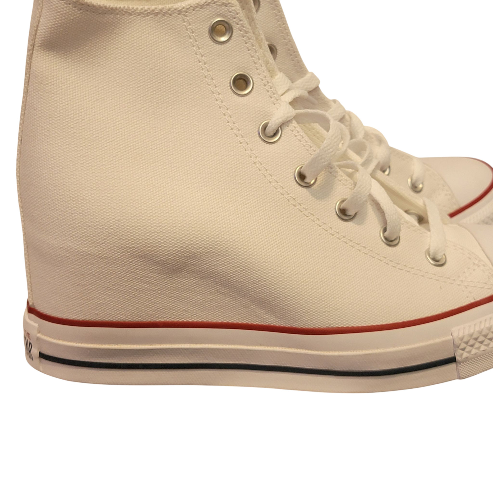 Converse Chuck Taylor All Star Womens 10.5 Hi White Canvas Wedge Hidden Heel thumbnail 5