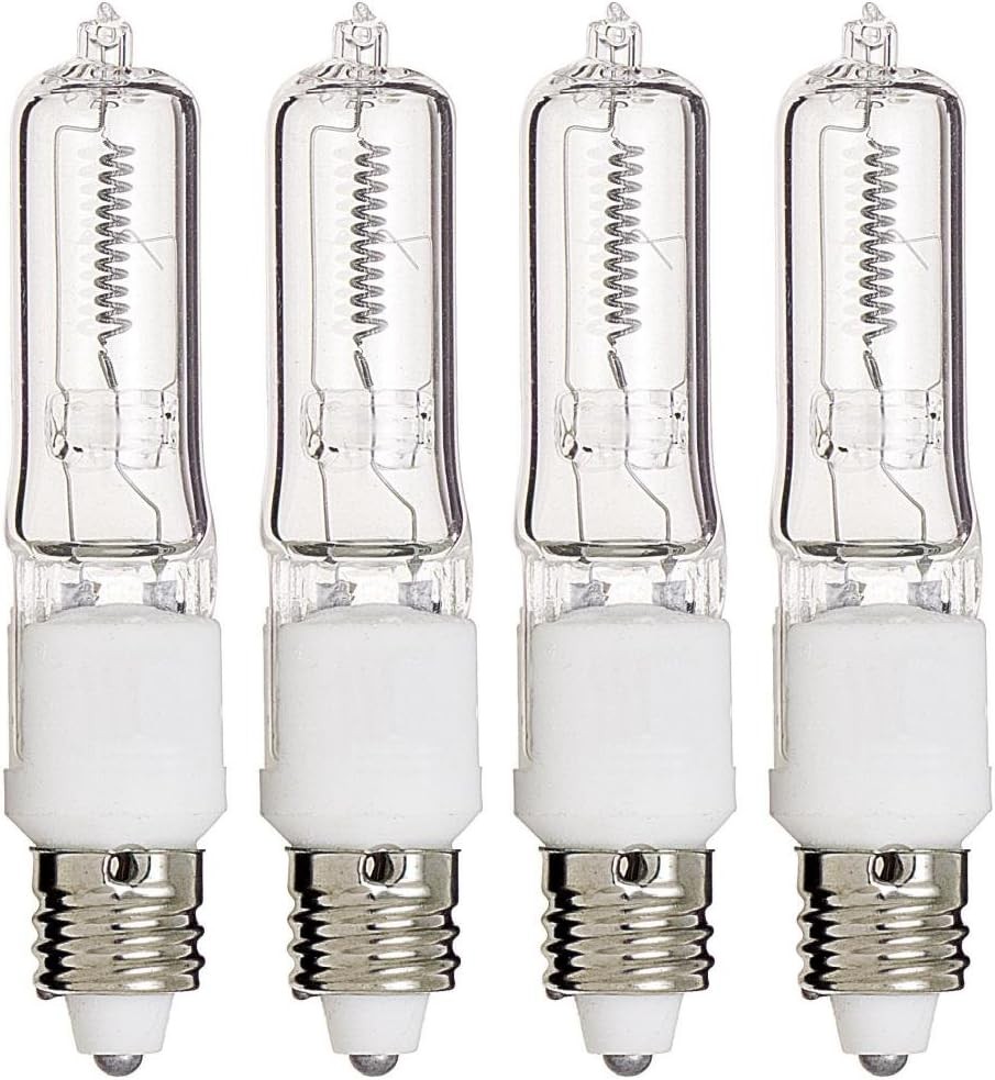 Pack of 4 &ndash; 100 Watt JDE11 Halogen candelabra bulb &ndash; 100
