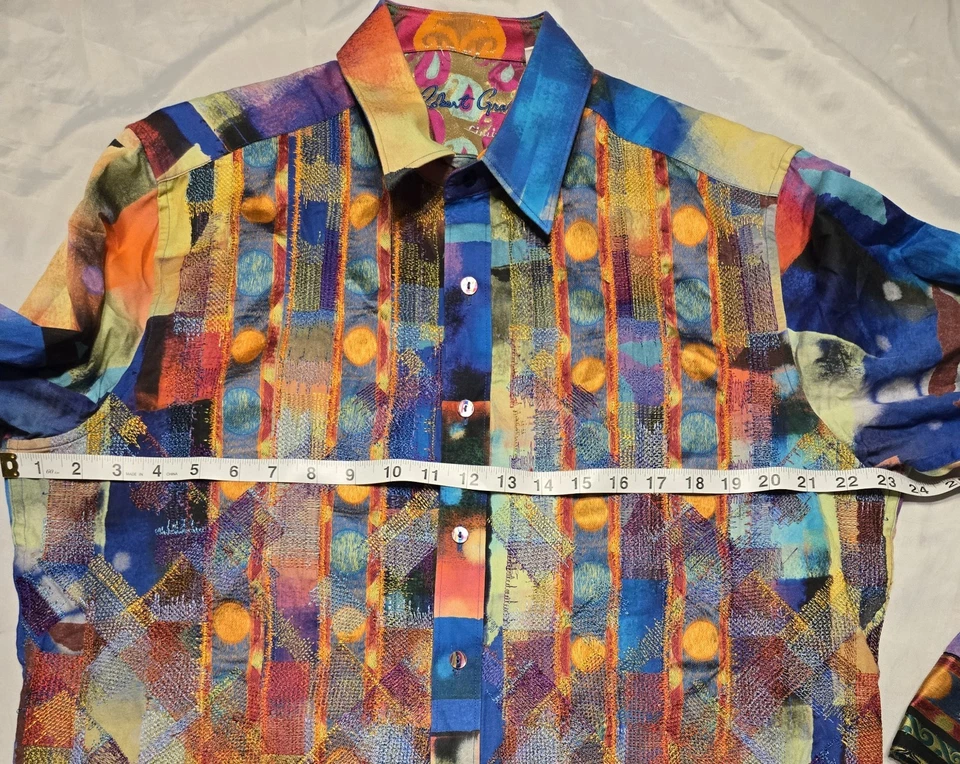 Camisa Robert Graham Edición Limitada Coleccionistas 241/645 Clásica Para Hombres LG Impresión Artística Foto 3 de 4