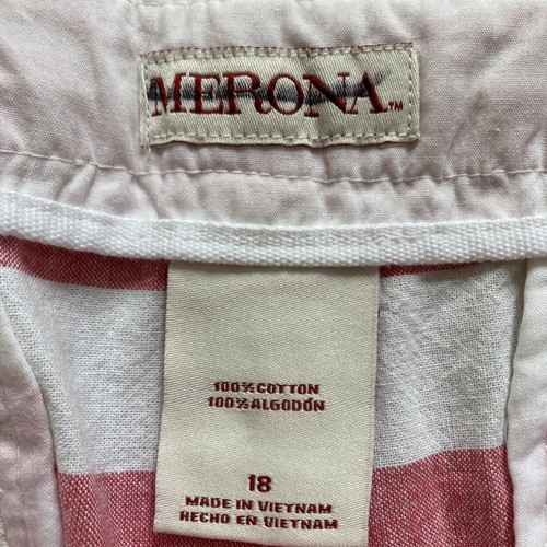 Womens Merona stripe flat front chino booty shorts Size 18 NWT - Picture 5 of 7