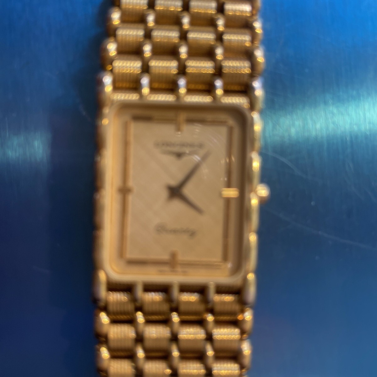 タ*カ様 longines qwr Longines QWR Black/Gold Tone Quartz Mens Vintage Swiss Tank Watch