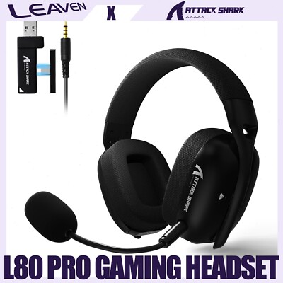 ATTACK SHARK L80PRO Wireless Gaming Headset, 20ms Low Latency, Dual Mics