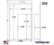 E8548: 250 - 8"H x 4.7"W x 0.9"D Clamshell Packaging Clear Plastic Blister Pack