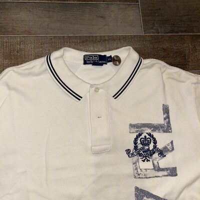 Polo Ralph Lauren Shirt Mens X-Large White Polo PRL Baseball