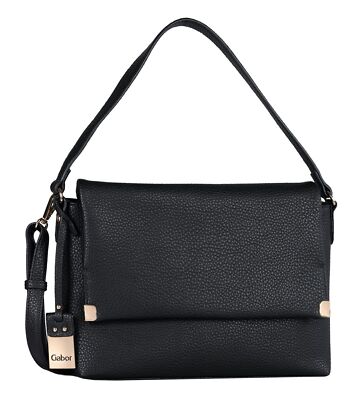 Gabor Gela Flap Bag Top Zip M Umhängetasche Schultertasche Tasche Black schwarz