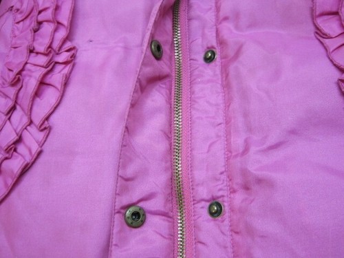 Lemon Loves Lime Shimmer Pink Ruffle Puff Coat Jacket Button Zip 7 Years - Picture 5 of 13