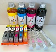 Edible ink Bundle- Refill 4 bottles w/ tools & PGI 280/281 Edible Cartridge,5set