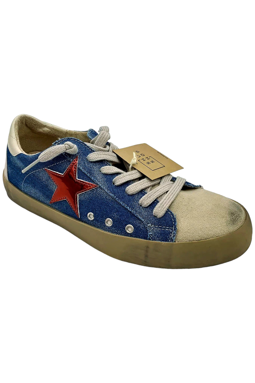 SHUSHOP PAMELA Denim Повседневные звездные кроссовки Light Demin