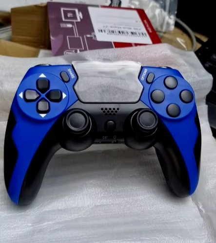 Manette PS4 compatible PC et PS3 coloris bleu avec double vibration - 2