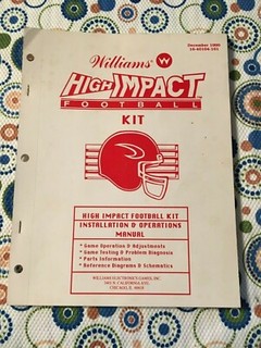 High Impact Football NOS Williams 1990 Arcade Used Operators manual Schematics 