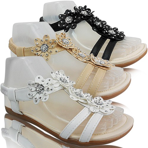 Mujer Comodidad Plana Cuña Baja Diamante Agarre Sandalias Destalonadas  Talla | eBay